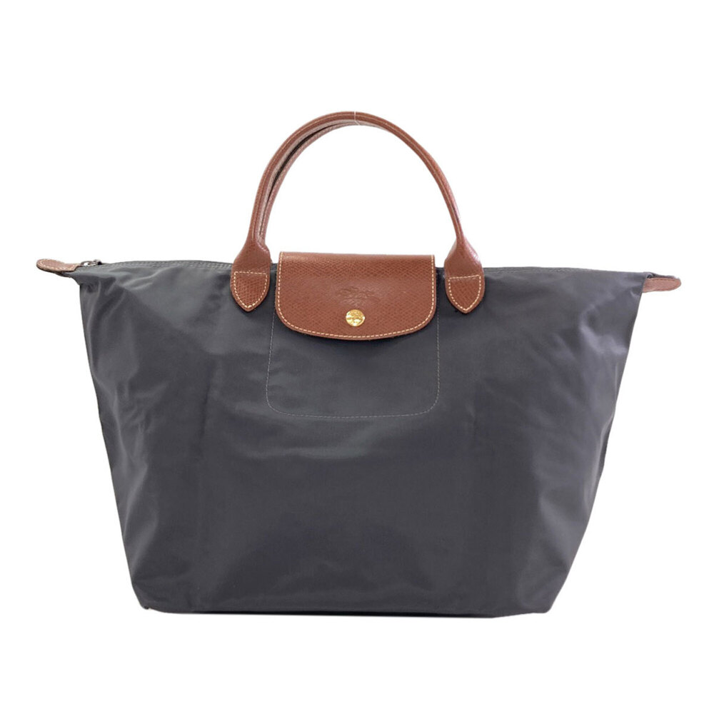 Longchamp Le Pliage handbag, nylon/leather, for women.